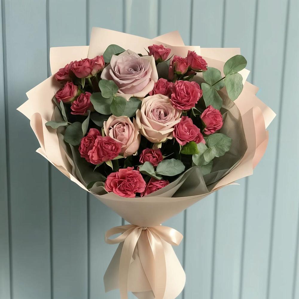 Букет цветов из: Гвоздики и Розы в Спасском Приморского края