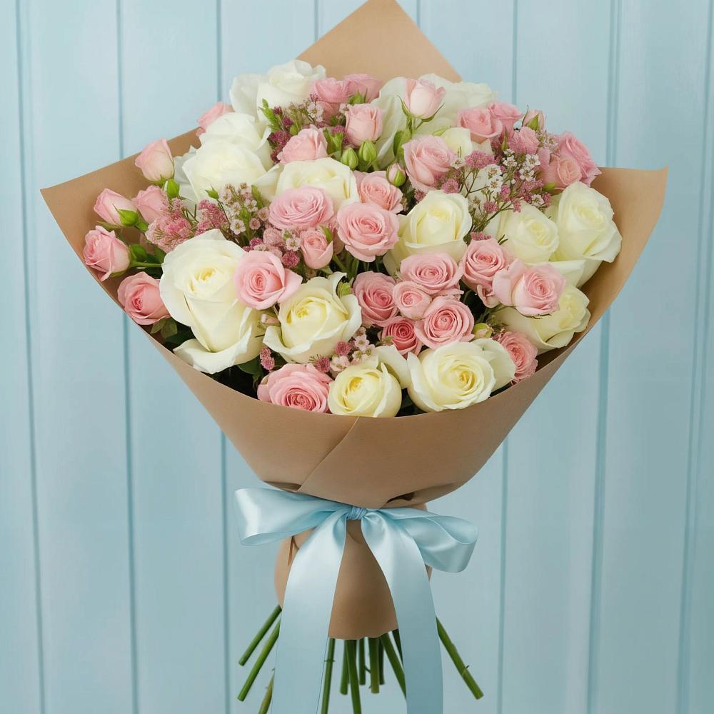 Букет цветов из: Розы в Спасском Приморского края