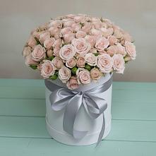 Цветочная композиция из Розы в шляпной коробке #REPLACE_PRED# Спасском Приморского края