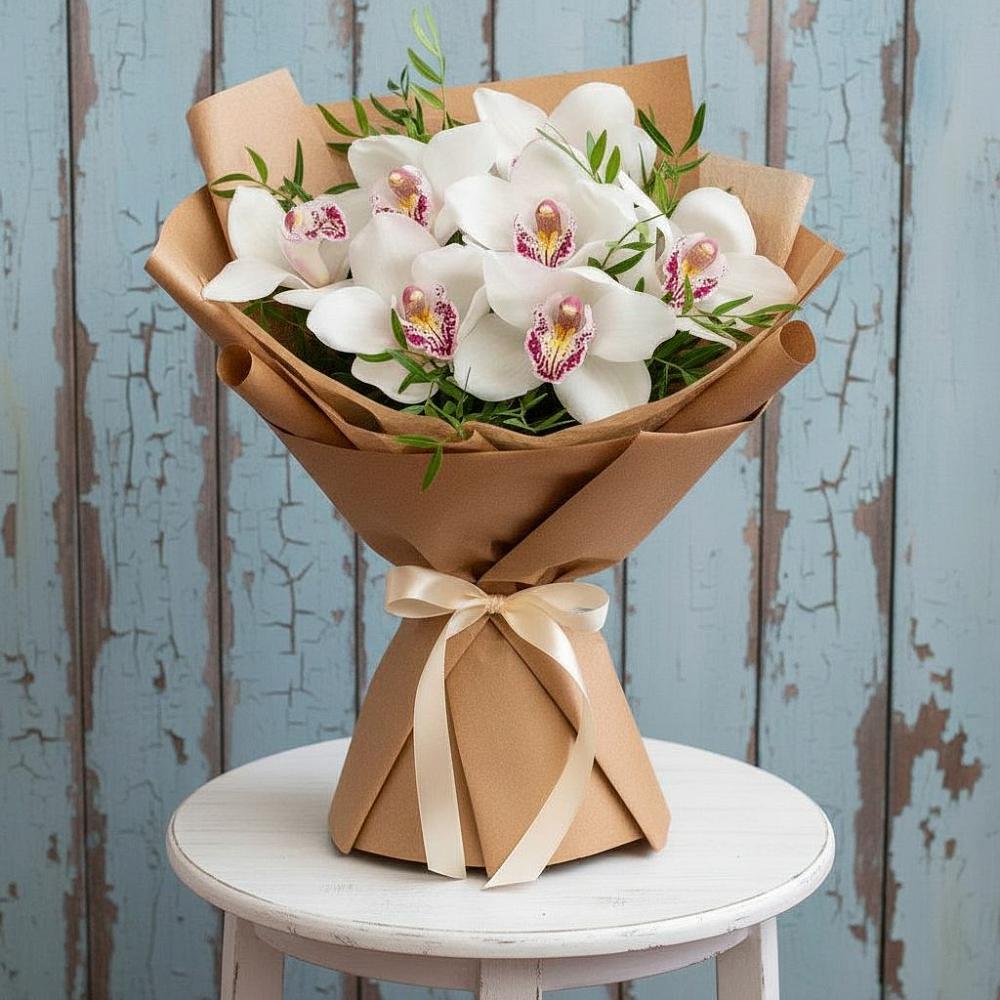 Букет цветов из: Орхидеи и Розы в Спасском Приморского края