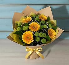 Букет цветов из:  Герберы и Хризантемы #REPLACE_PRED# Спасском Приморского края