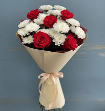 Букет цветов из:  Розы и Хризантемы в Спасском Приморского края