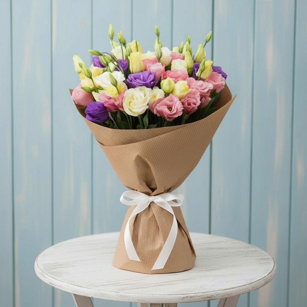 Букет цветов из: Лизиантусы в Спасском Приморского края