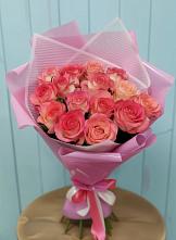 Букет 15 Розовых роз Равель в Спасском Приморского края