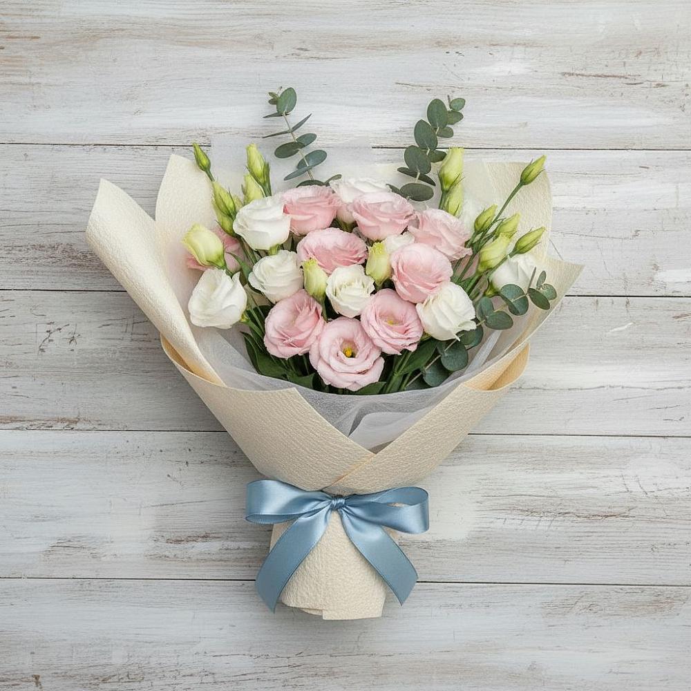 Букет цветов из: Лизиантусы в Спасском Приморского края